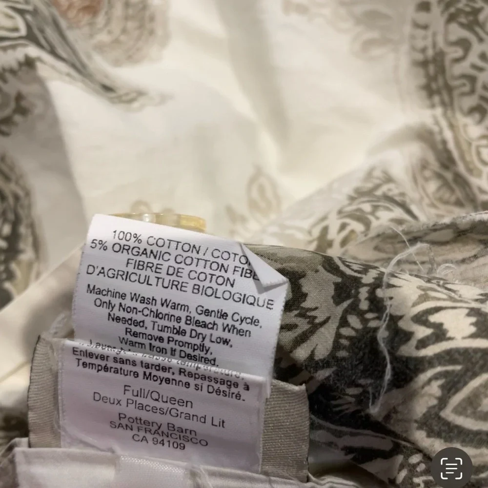 Pottery Barn Serrano Medallion Paisley Full/Queen Duvet Cover 100% Cotton